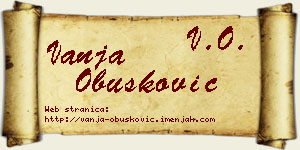 Vanja Obušković vizit kartica